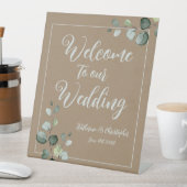 クラフト素朴はユーカリへようこそ結婚 台座サイン (インサイチュ)