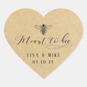 クラフト素朴は蜂蜜結婚式の引き出物 ハートシール (正面)