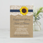クラフト素朴ひまわり婚約パーティまたはシャワー 招待状 (スタンド正面)