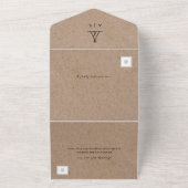 クラフト素朴アウトドアティピテントズ結婚ーズ オールインワン招待状 (外側)