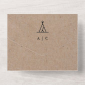 クラフト素朴アウトドアティピテントズ結婚ーズ オールインワン招待状 (裏面)