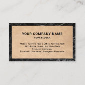 クラフト素朴アンドマーブルエテ実在ート写真不動産仲介業者 名刺 (裏面)