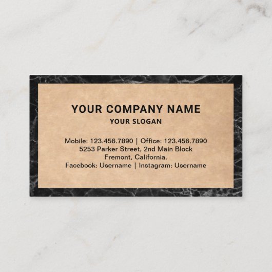 クラフト素朴アンドマーブルエテ実在ート写真不動産仲介業者 名刺 (裏面)