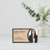 クラフト素朴アンドマーブルエテ実在ート写真不動産仲介業者 名刺 (スタンド正面)