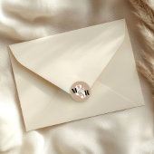 クラフト素朴アンパサンド結婚モノグラム封筒 ラウンドシール