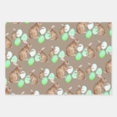 クラフト素朴イースターバニー共有イースターエッグ狩り ラッピングペーパーシート (正面3)