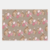 クラフト素朴イースターバニー共有イースターエッグ狩り ラッピングペーパーシート (正面3)