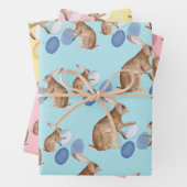 クラフト素朴イースターバニー共有イースターエッグ狩り ラッピングペーパーシート (インサイチュ)