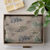 クラフト素朴ウィンターウッドランドスノーウィーススプルース&スタッグ 薄葉紙 (ギフト)