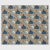 クラフト素朴ウィンターウッドランドスプルチェスタッグオーナメント ラッピングペーパー (フラット)