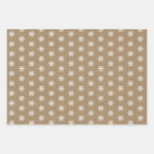 クラフト素朴ウィンタークリスマスツリーと雪の包み ラッピングペーパーシート (正面3)