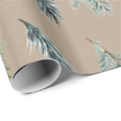 クラフト素朴ウィンターグリーンブルースプルース枝 ラッピングペーパー (ロールコーナー)