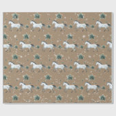 クラフト素朴ウィンターホワイトホーススターシュガークッキー ラッピングペーパー (フラット)