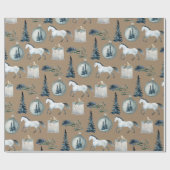 クラフト素朴ウィンターホワイトホース&ブルースプルース2 ラッピングペーパー (フラット)