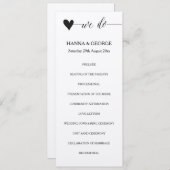 クラフト素朴ウェディングプログラムハート プログラム (正面/裏面)