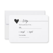 クラフト素朴ウェディングRSVP、ハート書道