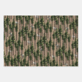 クラフト素朴ウッドランドイースタンパインフォレストスタック ラッピングペーパーシート (正面2)