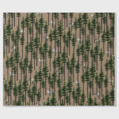 クラフト素朴ウッドランドイースタンパインフォレストスタック ラッピングペーパー (フラット)