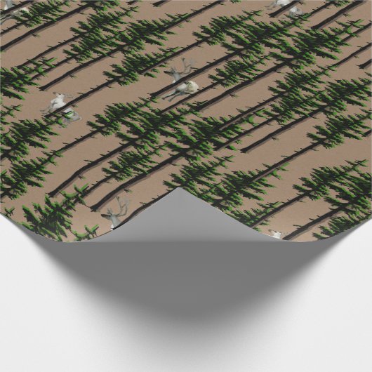 クラフト素朴ウッドランドイースタンパインフォレストスタック ラッピングペーパー (角)