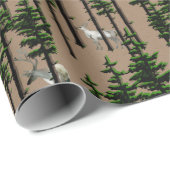 クラフト素朴ウッドランドイースタンパインフォレストスタック ラッピングペーパー (ロールコーナー)