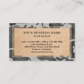 クラフト素朴ウッドランドグレーカモフラージパターン 名刺 (裏面)