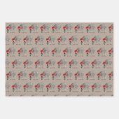 クラフト素朴ウッドランドフォレストサファリ動物 ラッピングペーパーシート (正面3)