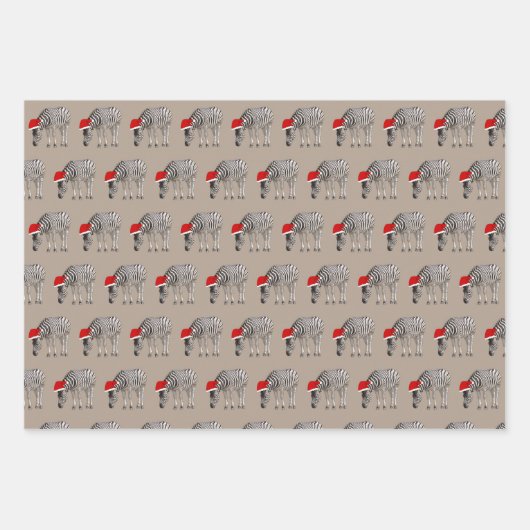 クラフト素朴ウッドランドフォレストサファリ動物 ラッピングペーパーシート (正面3)