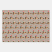 クラフト素朴ウッドランドフォレストサファリ動物 ラッピングペーパーシート (正面2)