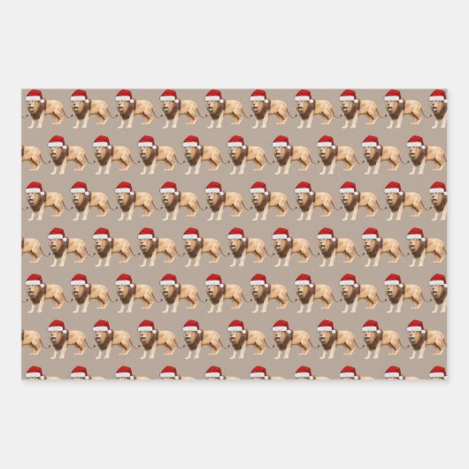 クラフト素朴ウッドランドフォレストサファリ動物 ラッピングペーパーシート (正面)