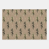 クラフト素朴ウッドランドフォレスト1 ラッピングペーパーシート (正面3)