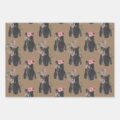 クラフト素朴ウッドランドベビーアニマルズキツネベアーウルフ ラッピングペーパーシート (正面3)