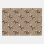 クラフト素朴ウッドランドベビーハレディアモース動物 ラッピングペーパーシート (正面3)