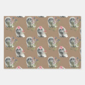 クラフト素朴ウッドランドベビーレイクーンリス ラッピングペーパーシート (正面3)