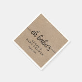 クラフト素朴オベビーツインシャワーパーソナライズされた スタンダードカクテルナプキン (角)