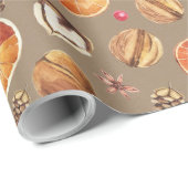 クラフト素朴オレンジスライススパイスアニススター ラッピングペーパー (ロールコーナー)