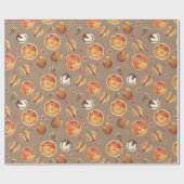 クラフト素朴オレンジスライススパイスアニススター ラッピングペーパー (フラット)