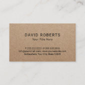 クラフト素朴カスタムロゴミニマル 名刺 (裏面)