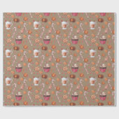 クラフト素朴カップケーキココアクッキー&キャンディカン ラッピングペーパー (フラット)