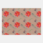 クラフト素朴カラーウィンターグリーン&ベリーラップ ラッピングペーパーシート (正面2)