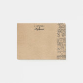 クラフト素朴キャッツイラストレーションパーソナライズされた ポストイット (正面)