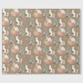 クラフト素朴ギフトの与えホワイトエマインズホリデー ラッピングペーパー (フラット)