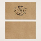 クラフト素朴ギフトカード (正面&裏面)