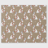 クラフト素朴ギフト与えの北極ハレバニーウサギ ラッピングペーパー (フラット)