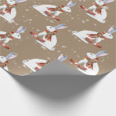 クラフト素朴ギフト与えの北極ハレバニーウサギ ラッピングペーパー (角)