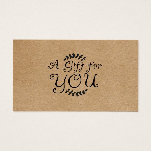 クラフト素朴ギフト券 (正面)