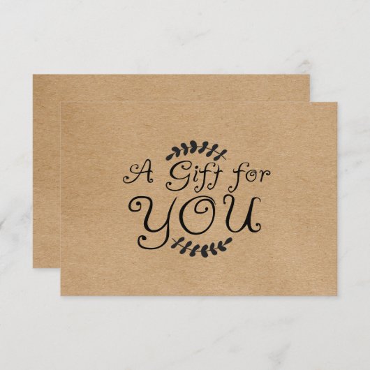 クラフト素朴ギフト券 (正面/裏面)