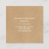 クラフト素朴クラフト繊細な花ピンクの広場 スクエア名刺 (裏面)