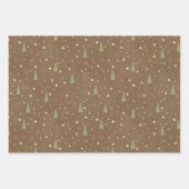 クラフト素朴クリスマスウッドランドカーシーン ラッピングペーパーシート (正面3)