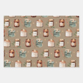 クラフト素朴クリスマスキャンドル ラッピングペーパーシート (正面)