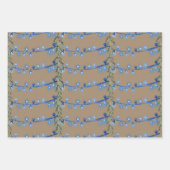 クラフト素朴クリスマスストリングライトレッドグリーンブルー ラッピングペーパーシート (正面3)